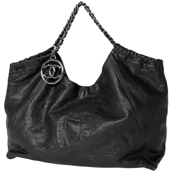 CHANEL Handbags - Chanel Coco Mark Cabas GM Tote Bag, Caviar Leather, Black, Women's
